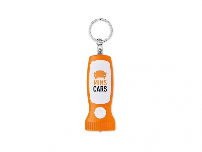 Key ring with light in torch