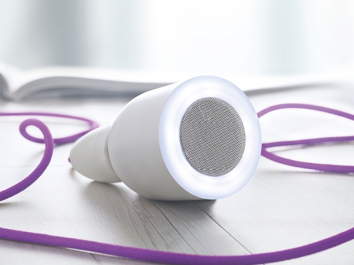 Bluetooth speaker with LED light.