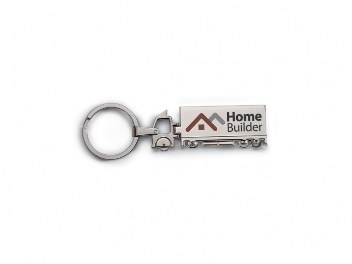 Truck shaped metal key ring
