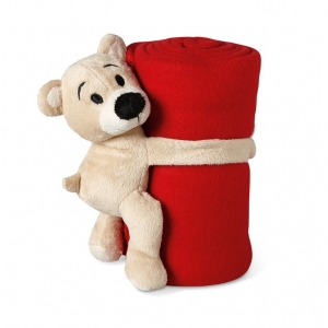 Fleece blanket with bear